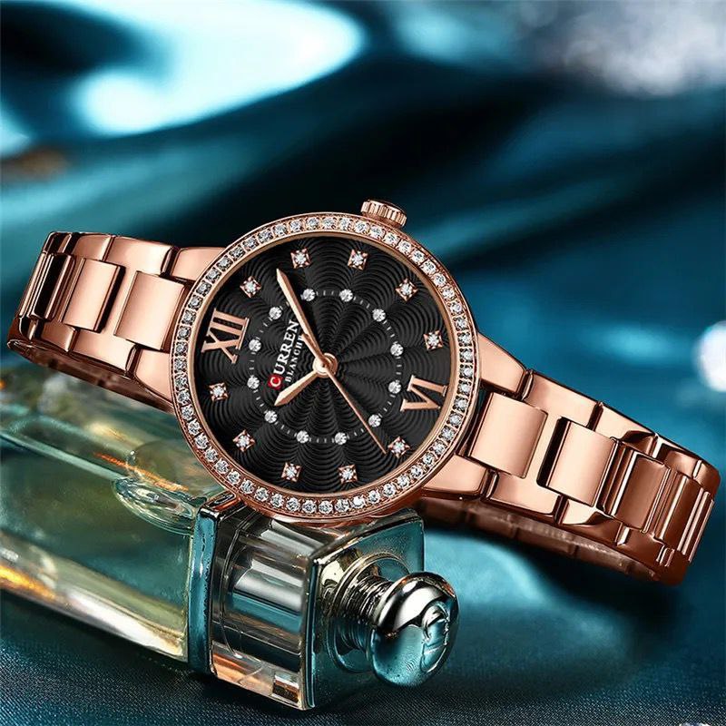 CURREN LADIES 9085KES 1600 WATER RESISTANT CURREN BRANDED BOX