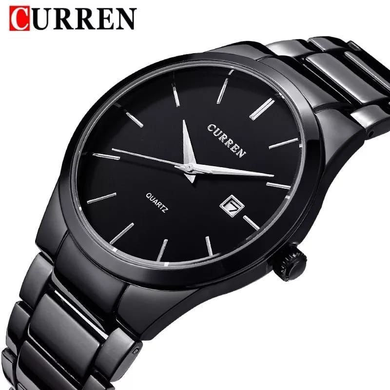GENTS CURREN 8106 BLACK SILVER DATE DISPLAY WATER RESISTANT CURREN BRANDED BOX