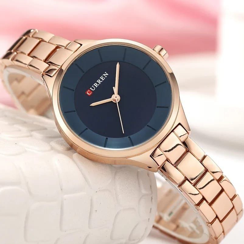LADIES CURREN 9015 BLACK ROSE GOLD WHITE ROSE GOLD BLUE CURREN BRANDED BOX