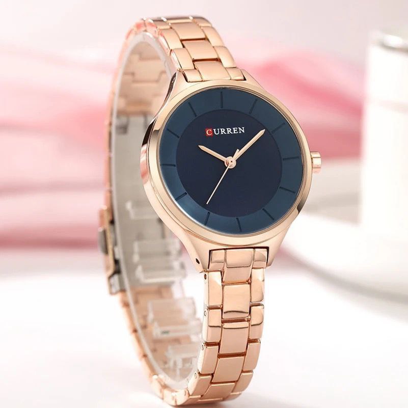 LADIES CURREN 9015 BLACK ROSE GOLD WHITE ROSE GOLD BLUE CURREN BRANDED BOX