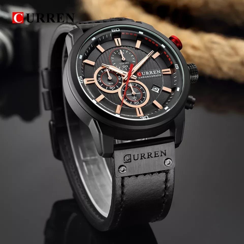 GENTS CURREN 8355 CHRONOGRAPH DATE DISPLAY WATER RESISTANT STAINLESS STEEL BLUE CURREN BRANDED BOX