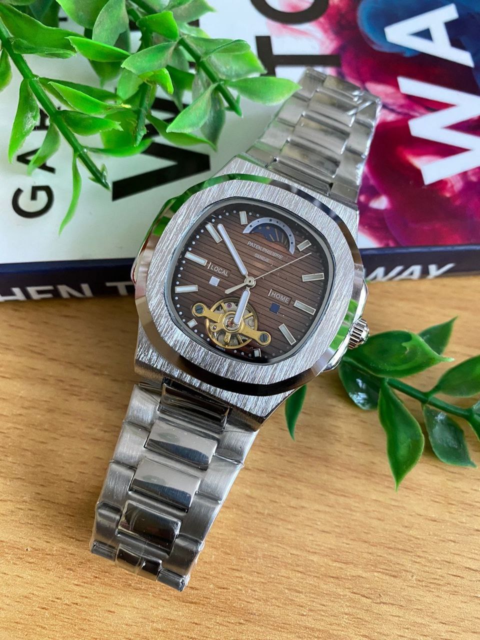 AUTOMATIC PATEK PHILIPPE TOURBILLON MACHINE STAINLESS STEEL WATER RESISTANT