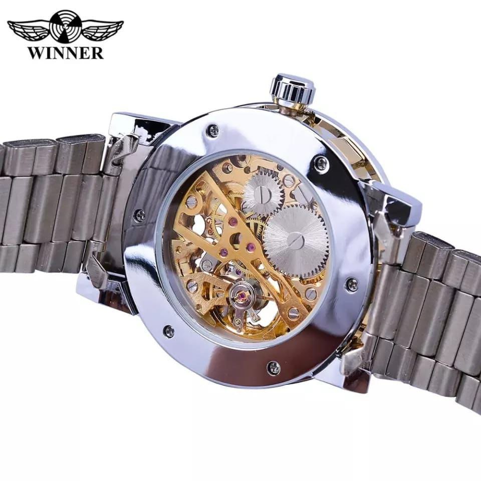 WINNER SKELETON AUTOMATIC WATCH + GIFT BOX AUTOMATIC MOVEMENT LUMINOUS ARMS WATER RESISTANT STAINLESS STEEL