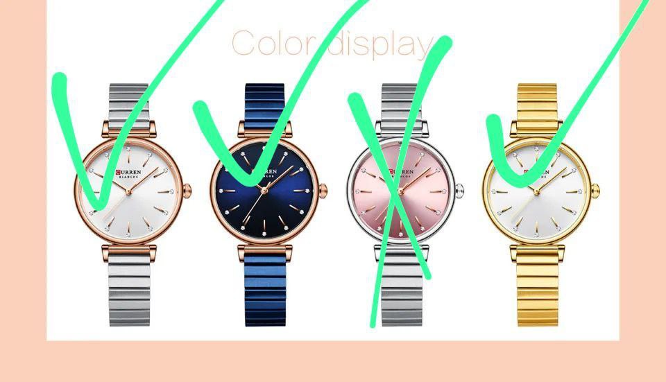 LADIES CURREN 9081 BLUE SILVER YELLOW GOLD CURREN BRANDED BOX