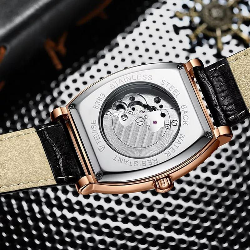 TEVISE AUTOMATIC GENTS WATCH YEAR DISPLAY MONTH DISPLAY DAY&DATE DISPLAY LUMINOUS TOURBILLON MACHINE BROWN