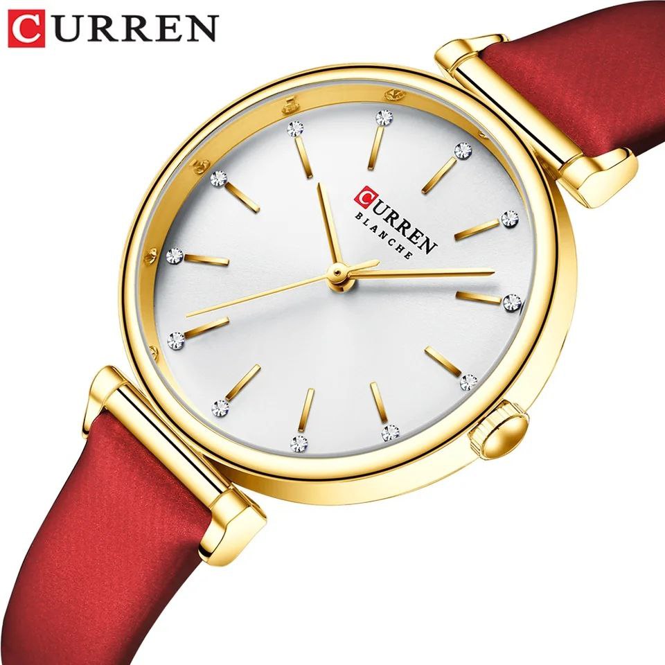CURREN LADIES #9081 (LEATHER) WATER RESISTANT BATTERY POWERED 2 COLOR OPTIONS CURREN BRANDED BOX ENQUIRIES