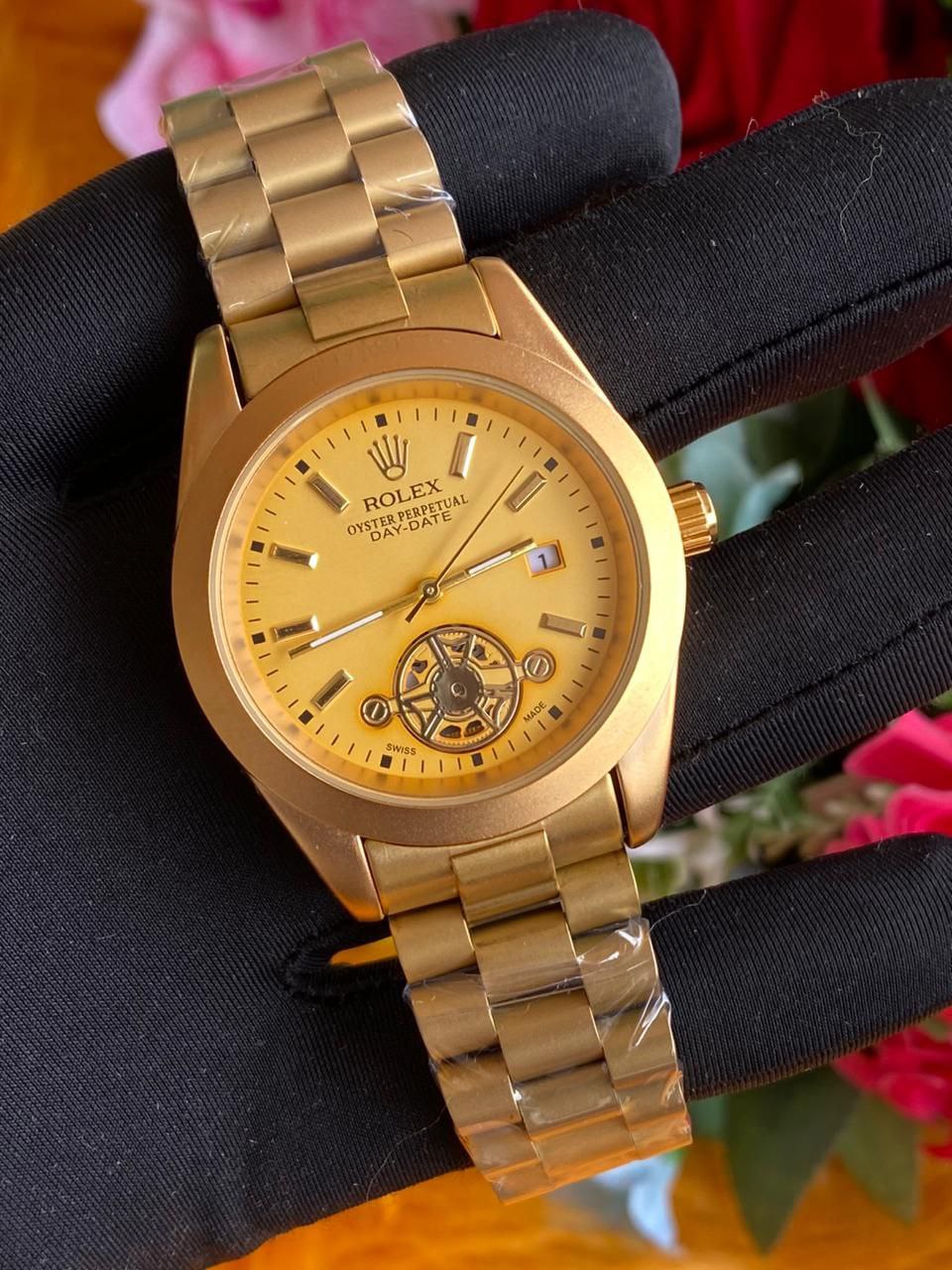 ROLEX MEN WATCH BATTERY POWERED WATER RESISTANT DATE DISPLAY STAINLESS STEEL ROLEX BRANDED BOX