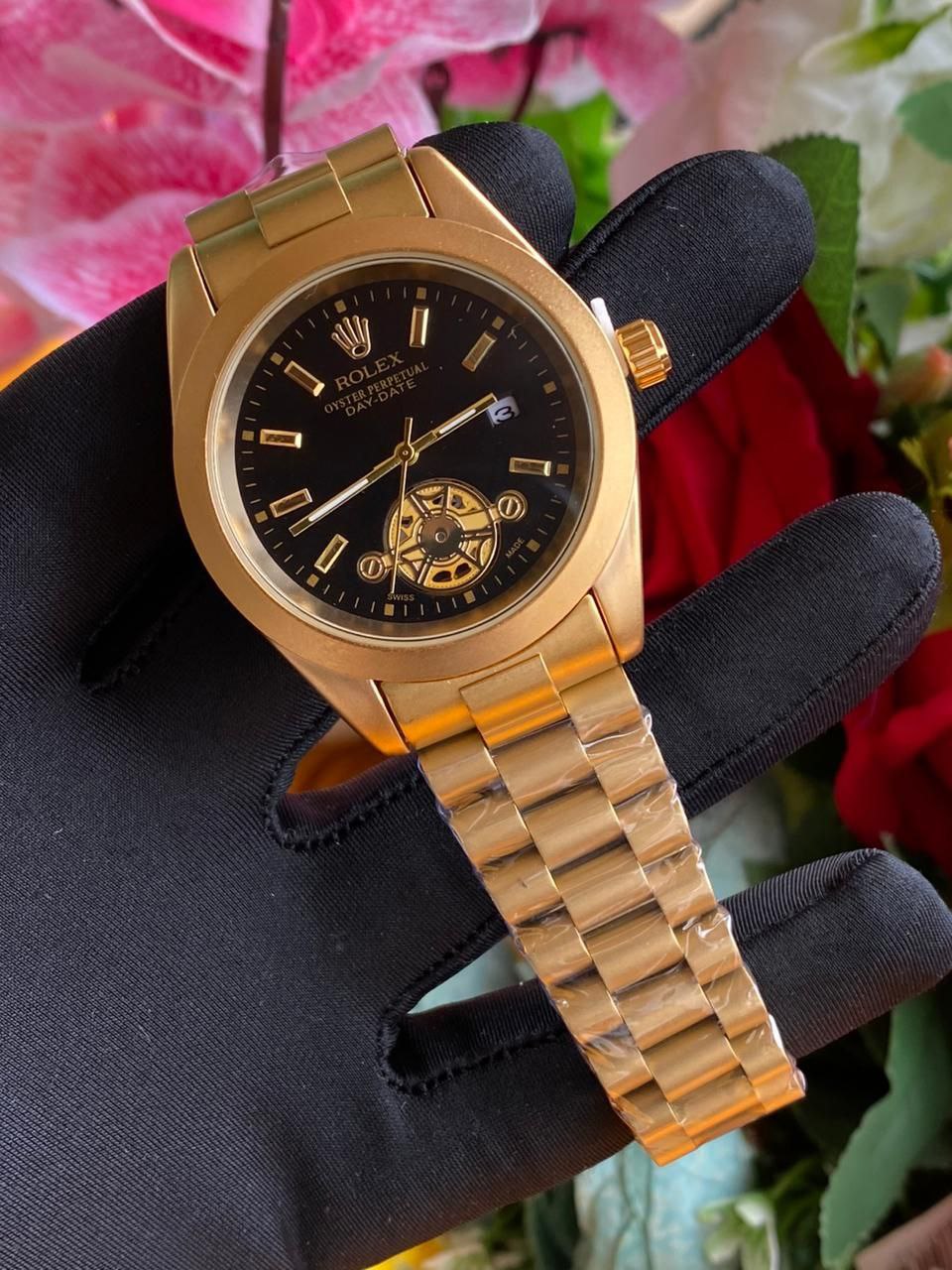 ROLEX MEN WATCH BATTERY POWERED WATER RESISTANT DATE DISPLAY STAINLESS STEEL ROLEX BRANDED BOX