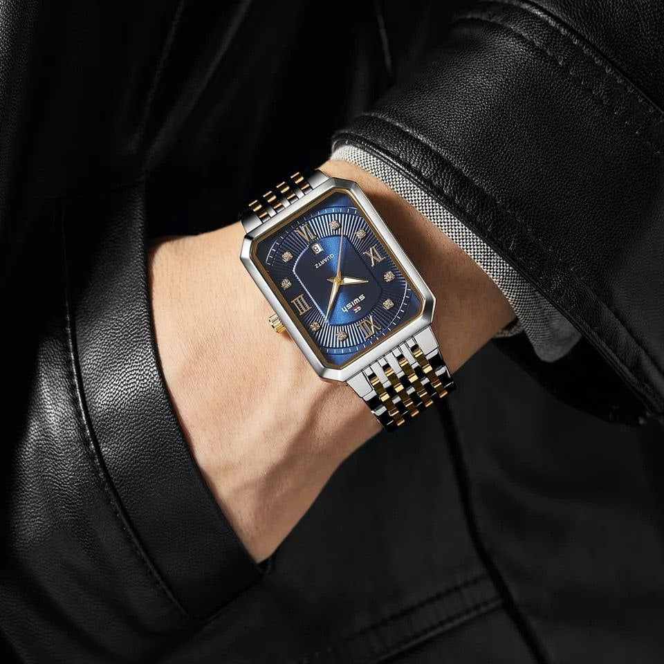 #SUPER DISCOUNT SALE SWISH STYLISH GENTS WATCH DATE DISPLAY BATTERY POWERED STAINLESS STEEL WATER RESISTANT TWO-TONE BLUE SILVER GOLD SILVER BLACK GOLD-BLACK ENQUIRIES