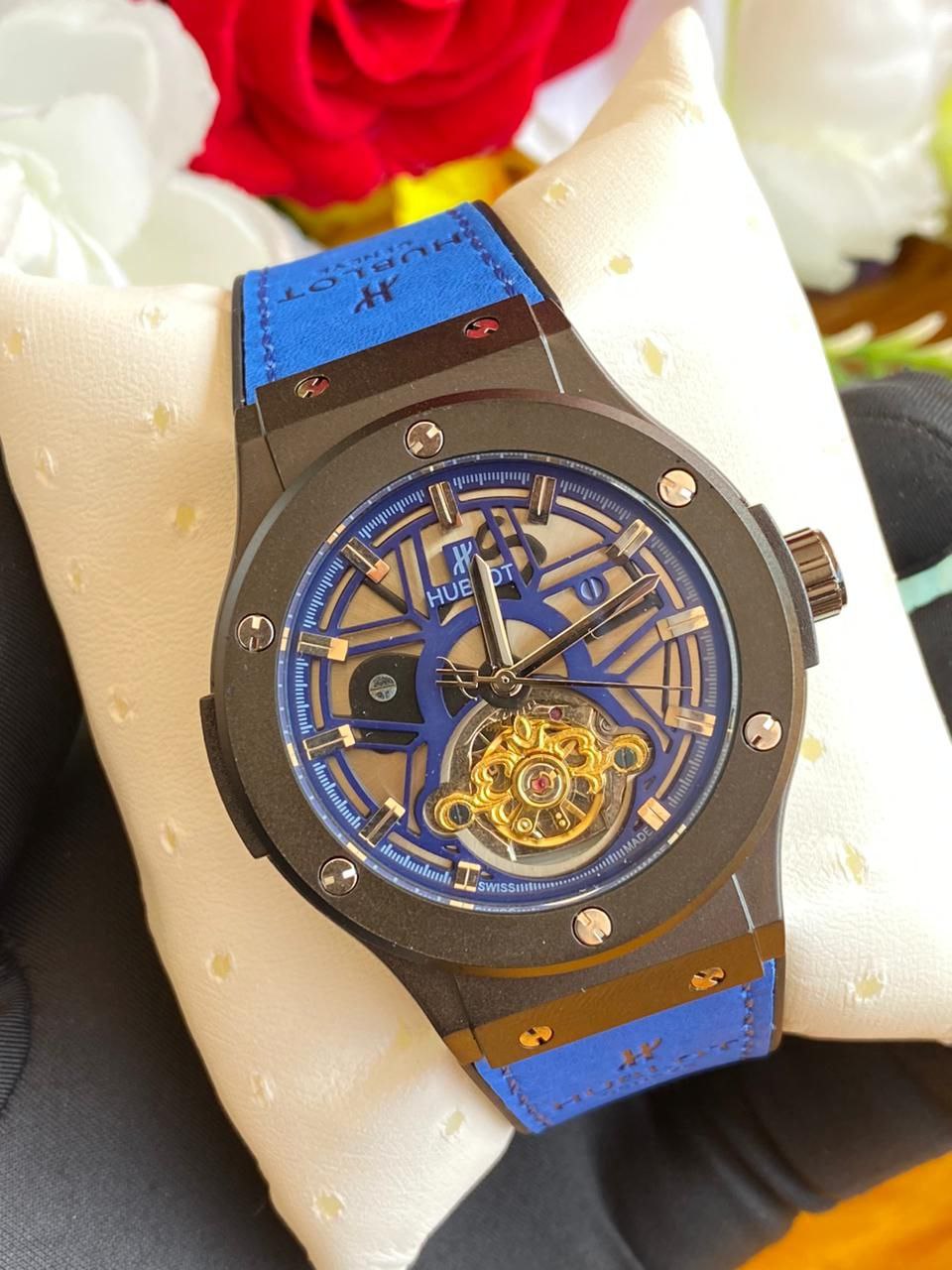 HUBLOT AUTOMATIC GENTS WATCH TOURBILLON MACHINE WATER RESISTANT HUBLOT BRANDED BOX