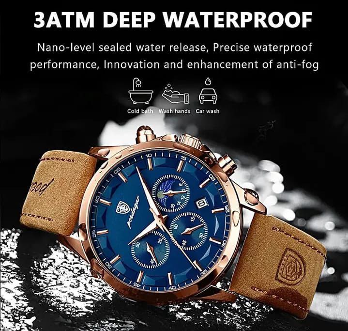 POEDAGAR MEN 928 BATTERY POWERED CHRONOGRAPH MOVEMENT STRONG LUMINOUS