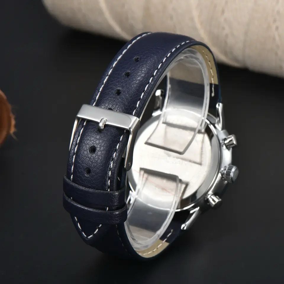 ZEPPELIN CHRONOGRAPH WATCH DATE DISPLAY WATER RESISTANT LEATHER STRAP