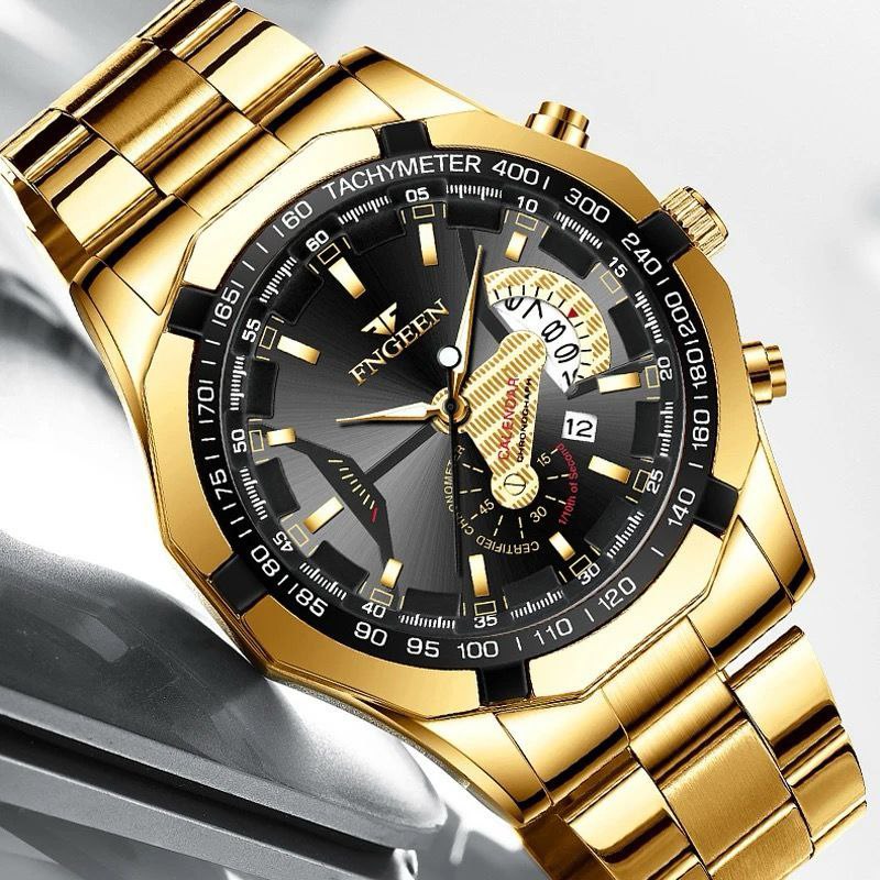 FNGEEN MEN WATCH WATER RESISTANT DATE DISPLAY COMES WITH BRANDED BOX