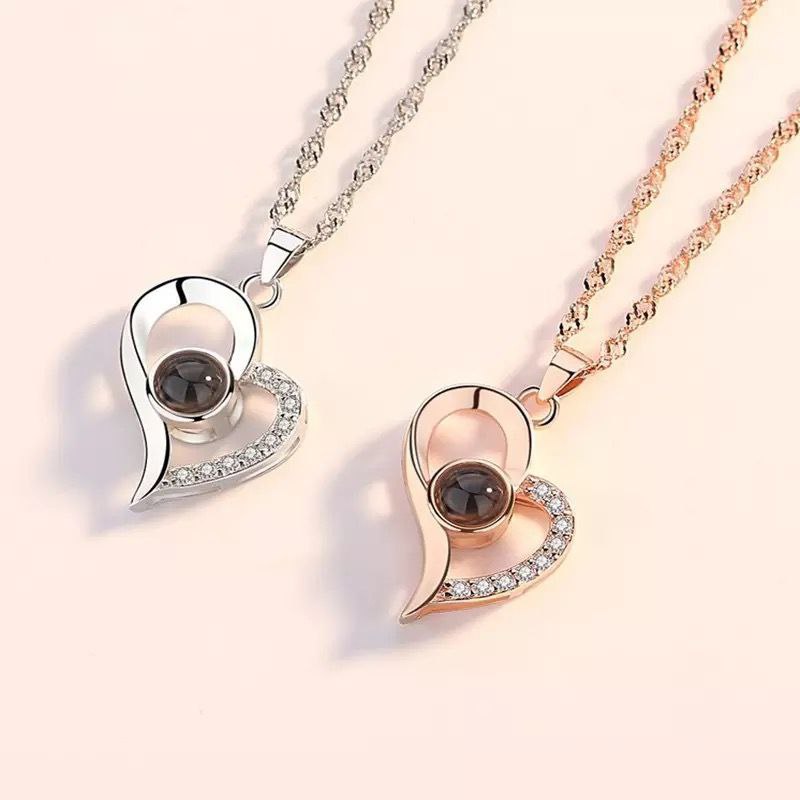 I LOVE YOU NECKLACE 100 LANGUAGES DOZEN PIECES AND ABOVE SILVER ROSE GOLD COMES A BOX AND GIFT BAG