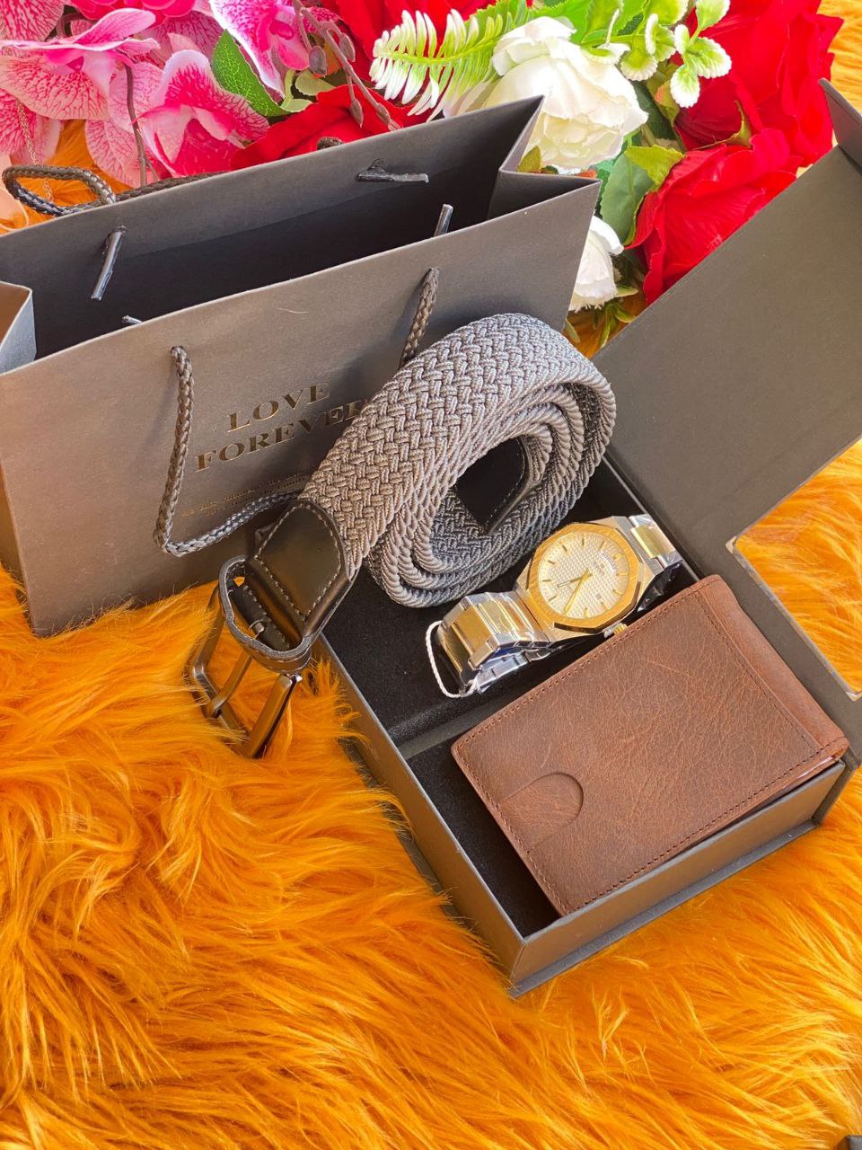⌚MEN GIFT PACKAGES⌚ WATCH WALLET WOOVEN BELT BAG&BOX KINDLY NOTE THIS PACKAGE CAN BE COMBINED WITH ANY ROLEX,POEDAGAR,SWISH,CASIO,FNGEEN, MEN WATCHES & ANY WALLET BRAND ANY WOOVEN BELT COLOR