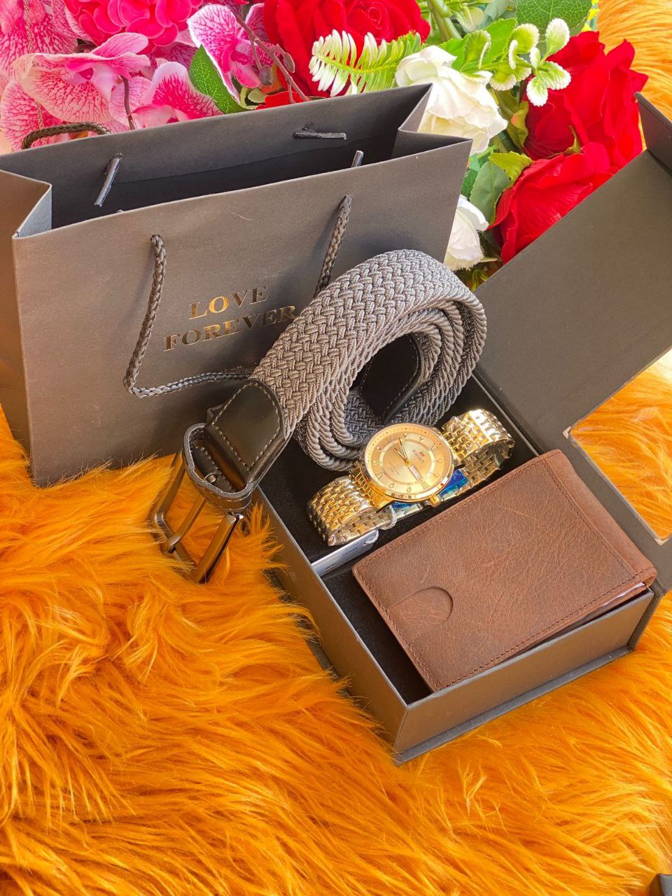 ⌚MEN GIFT PACKAGES⌚ WATCH WALLET WOOVEN BELT BAG&BOX KINDLY NOTE THIS PACKAGE CAN BE COMBINED WITH ANY ROLEX,POEDAGAR,SWISH,CASIO,FNGEEN, MEN WATCHES & ANY WALLET BRAND ANY WOOVEN BELT COLOR