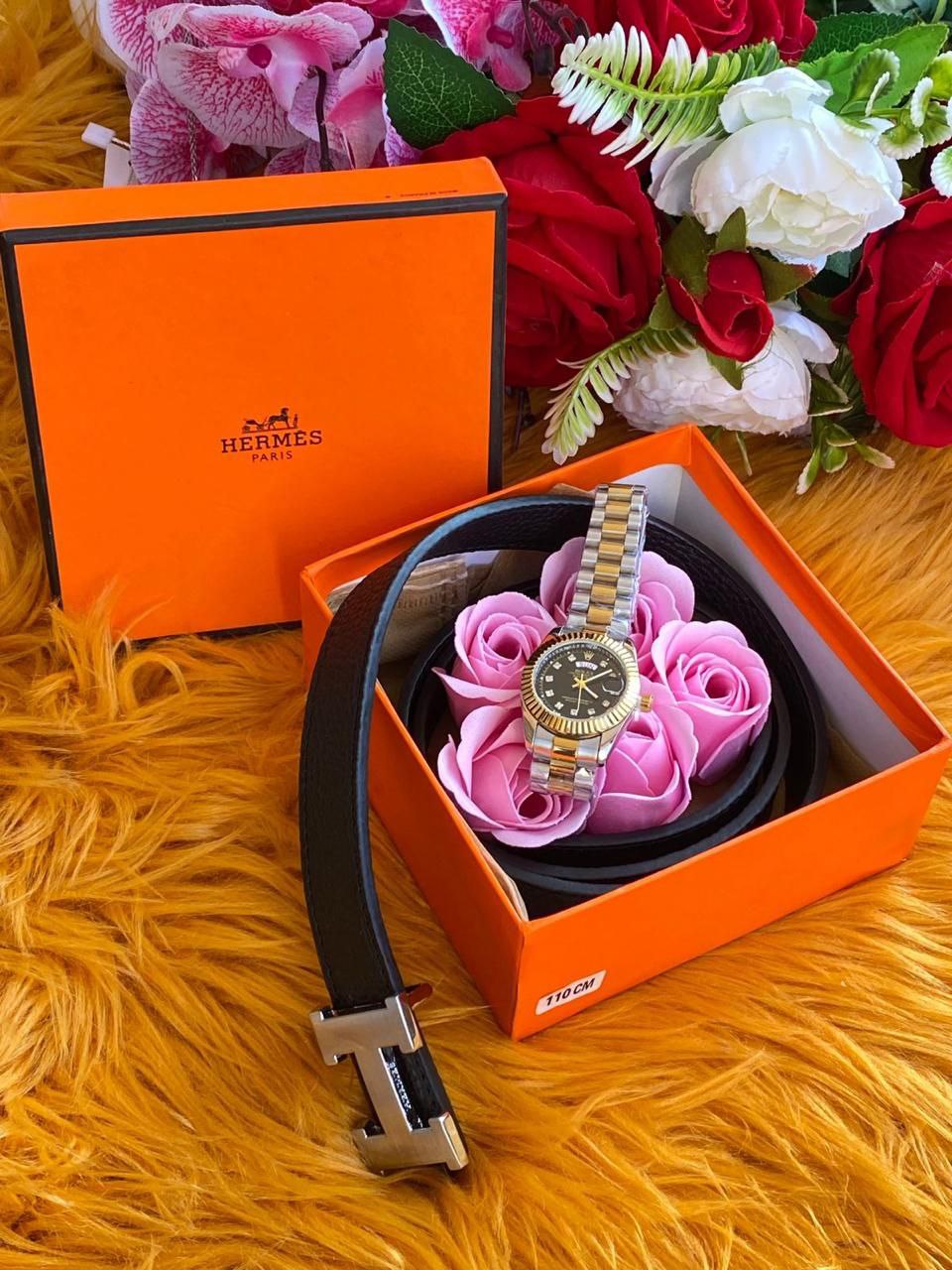 LADIES LEATHER BELT XWATCH WATCH LEATHER LADIES BELT BOX PRESERVED ROSES