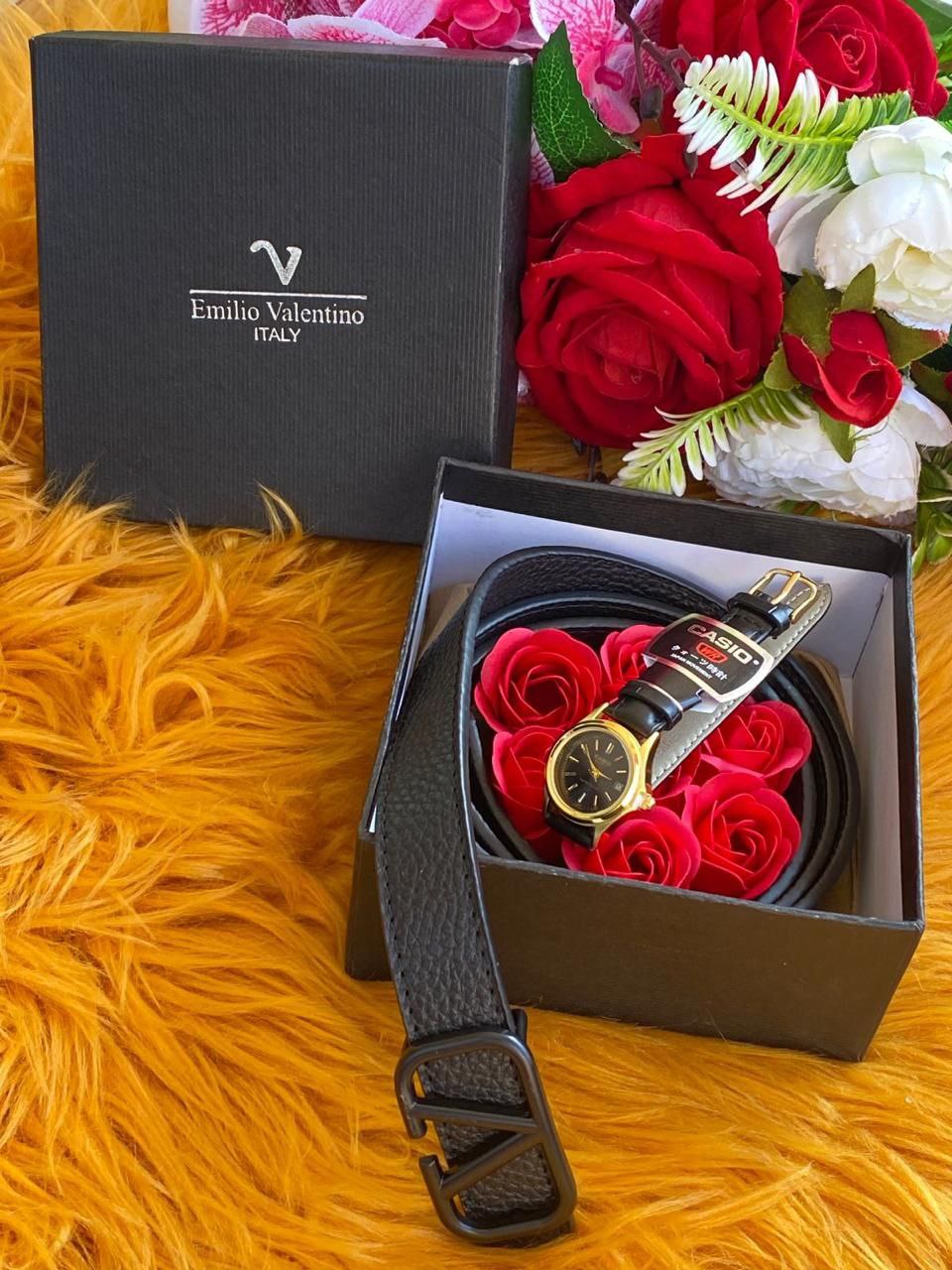 LADIES LEATHER BELT XWATCH WATCH LEATHER LADIES BELT BOX PRESERVED ROSES