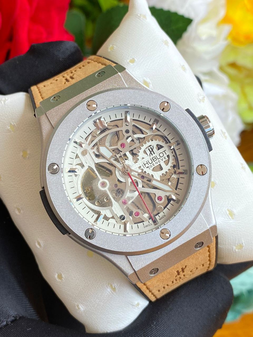 #HUBLOT AUTOMATIC GENTS WATCH TOURBILLON MACHINE WATER RESISTANT HUBLOT BRANDED BOX