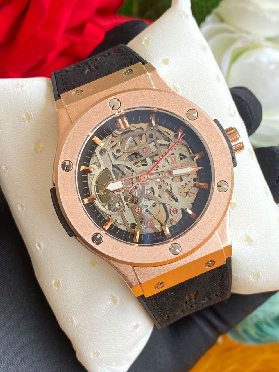 #HUBLOT AUTOMATIC GENTS WATCH TOURBILLON MACHINE WATER RESISTANT HUBLOT BRANDED BOX