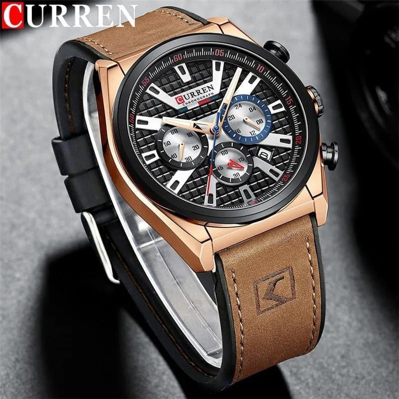 CURREN GENTS #8392 WATER RESISTANT BATTERY POWERED DATE DISPLAY CHRONOGRAPH MOVEMENT 3 COLOR OPTIONS ENQUIRIES