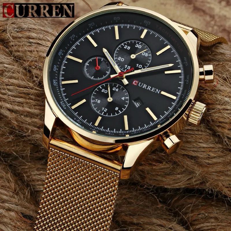 CURREN GENTS #8227 (NOT CHORONOGRAPH) WATER RESISTANT BATTERY POWERED DATE DISPLAY CURREN BRANDED BOX ENQUIRIES