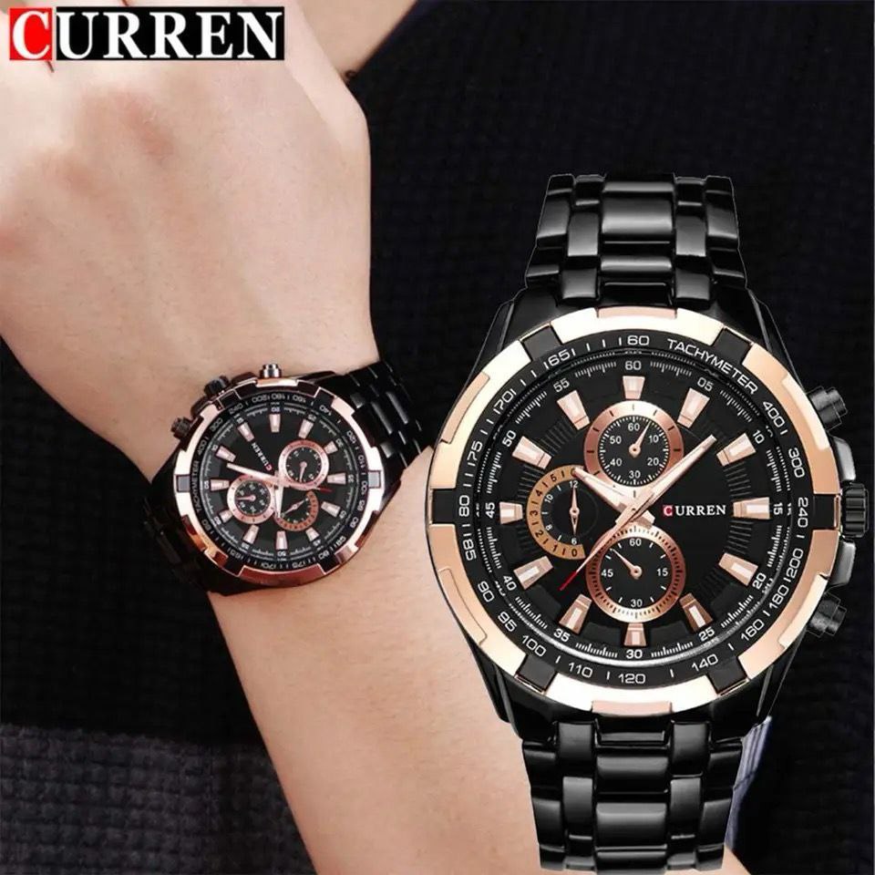 CURREN GENTS #8023 WATER RESISTANT BATTERY POWERED LUMINOUS CURREN BRANDED BOX ENQUIRIES