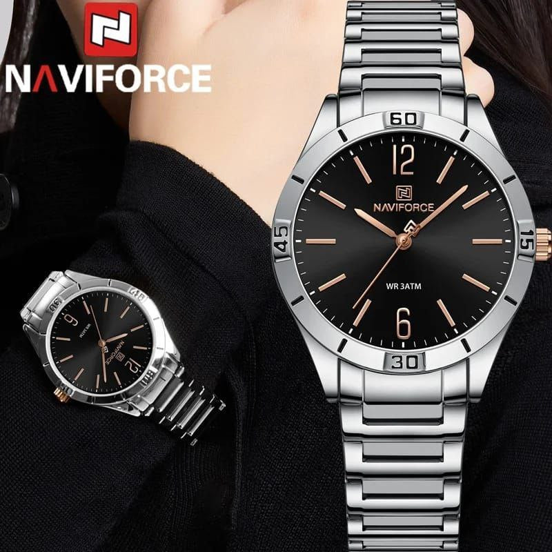 #NAVIFORCE LADIES #NF5029 WATER RESISTANT STAINLESS STEEL ROSE-GOLD YELLOW-GOLD SILVER-BLACK SILVER-CYAN ENQUIRIES