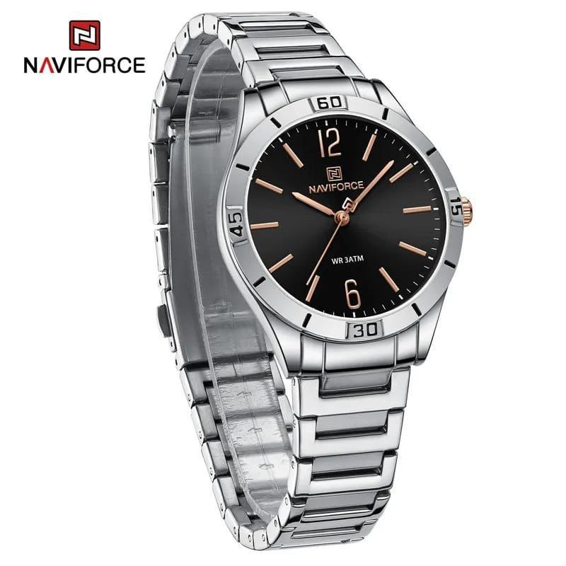 #NAVIFORCE LADIES #NF5029 WATER RESISTANT STAINLESS STEEL ROSE-GOLD YELLOW-GOLD SILVER-BLACK SILVER-CYAN ENQUIRIES