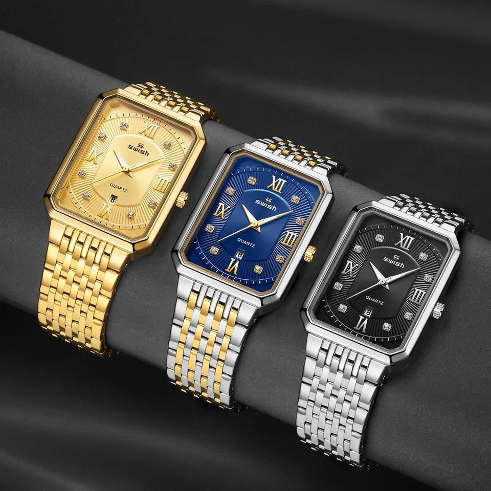 #SUPER DISCOUNT SALE SWISH STYLISH GENTS WATCH DATE DISPLAY BATTERY POWERED STAINLESS STEEL WATER RESISTANT TWO-TONE BLUE SILVER GOLD SILVER BLACK GOLD-BLACK ENQUIRIES 0791-413-303