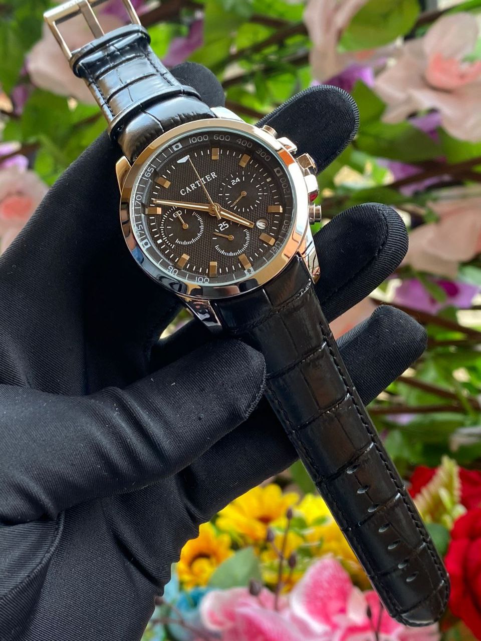 CARTIER MEN WATCH CHRONOGRAPH MOVEMENT DATE DISPLAY WATER RESISTANT ENQUIRIES