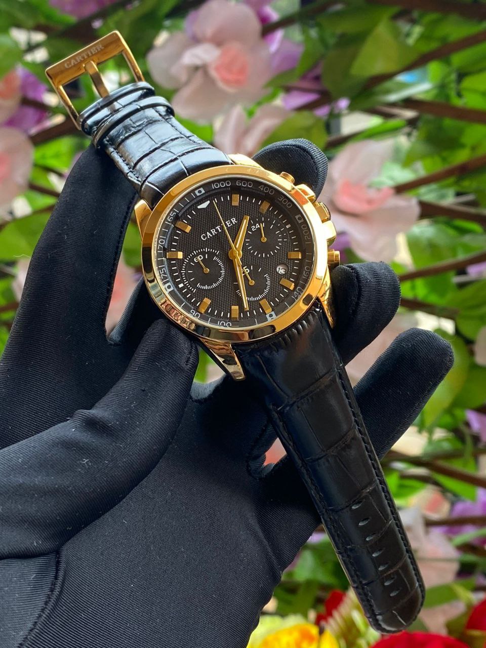 CARTIER MEN WATCH CHRONOGRAPH MOVEMENT DATE DISPLAY WATER RESISTANT ENQUIRIES