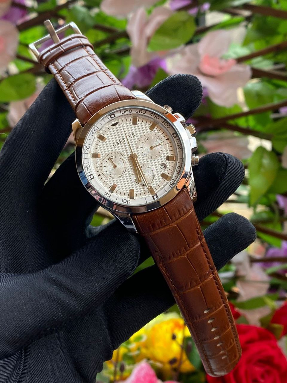 CARTIER MEN WATCH CHRONOGRAPH MOVEMENT DATE DISPLAY WATER RESISTANT ENQUIRIES