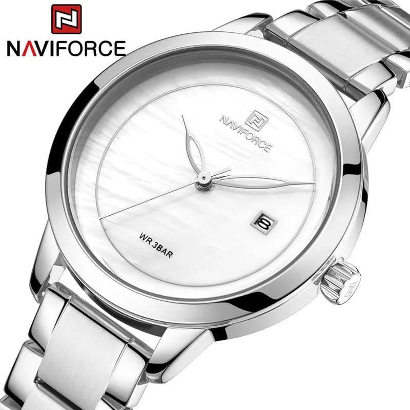 NAVIFORCE LADIES #NF5008 DATE DISPLAY WATER RESISTANT STAINLESS STEEL BLUE ROSE-GOLD YELLOW-GOLD SILVER ENQUIRIES