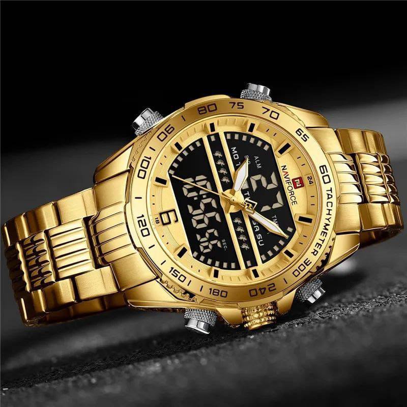 #NAVIFORCE GENTS WATCH #NF 8017 DATE DISPLAY LUMINOUS WATER RESISTANT BATTERY POWERED CHRONOGRAPH FUNCTION SILVER-GREEN SILVER-BLUE SILVER-RED ENQUIRIES