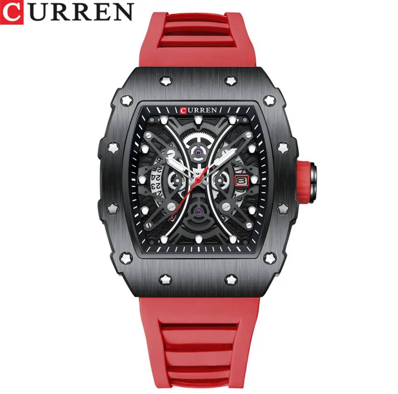CURREN GENTS #8438 WATCH RUBBER STRAP DATE DISPLAY BATTERY POWERED ENQUIRIES