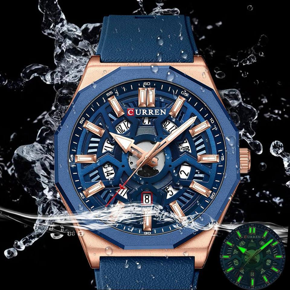GENTS CURREN 8395 CHRONOGRAPH DATE DISPLAY WATER RESISTANT STAINLESS STEEL LUMINOUS DIAL BLACK GREEN BLUE BLACK GOLD CURREN BRANDED BOX
