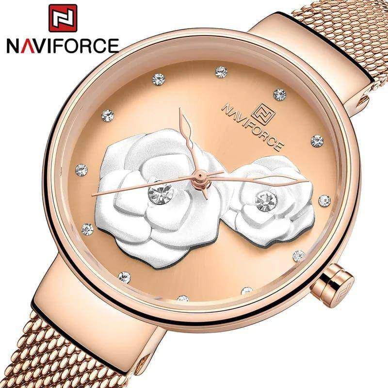 #NAVIFORCE LADIES #NF5013 ADJUSTABLE MESH STRAP WATER RESISTANT ENQUIRIES