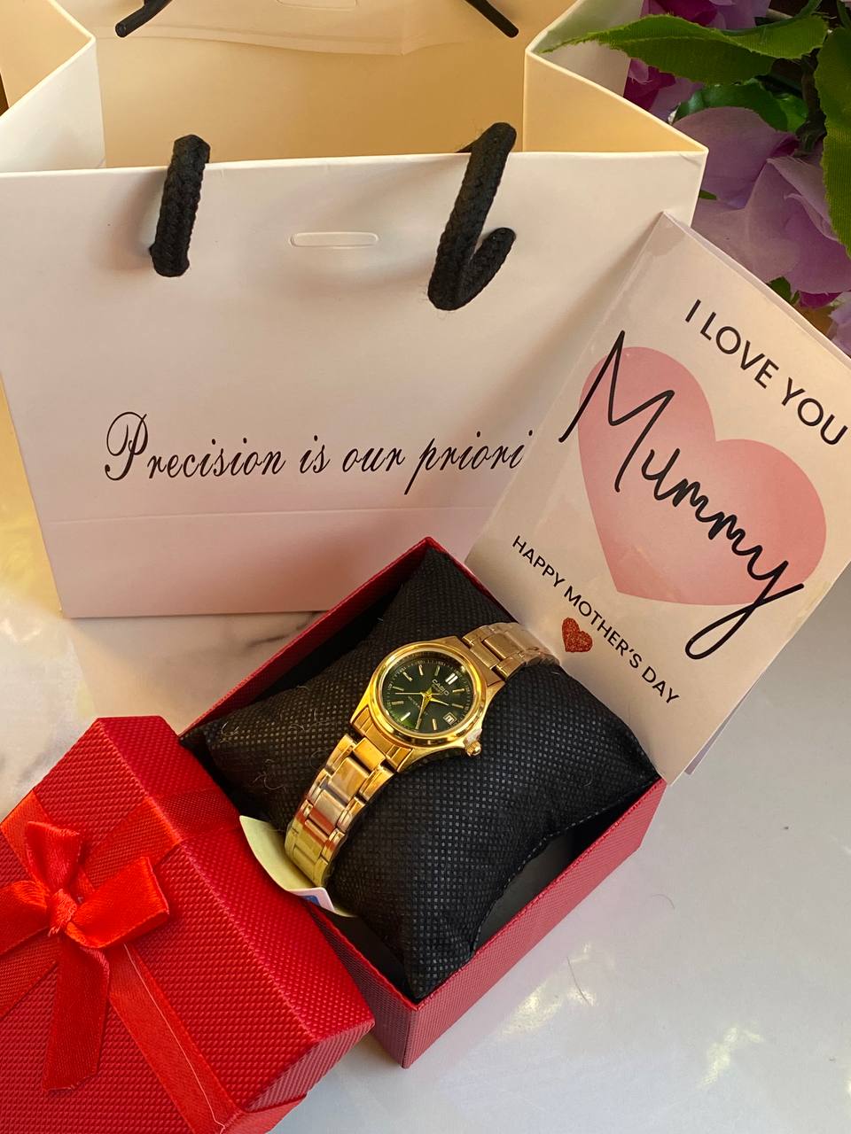 MOTHERS DAY GIFT PACKAGE (CASIO METALLIC/LEATHER EDITION) WATCH,BOX,CARD,BAG WATER RESISTANT BATTERY POWERED DATE DISPLAY