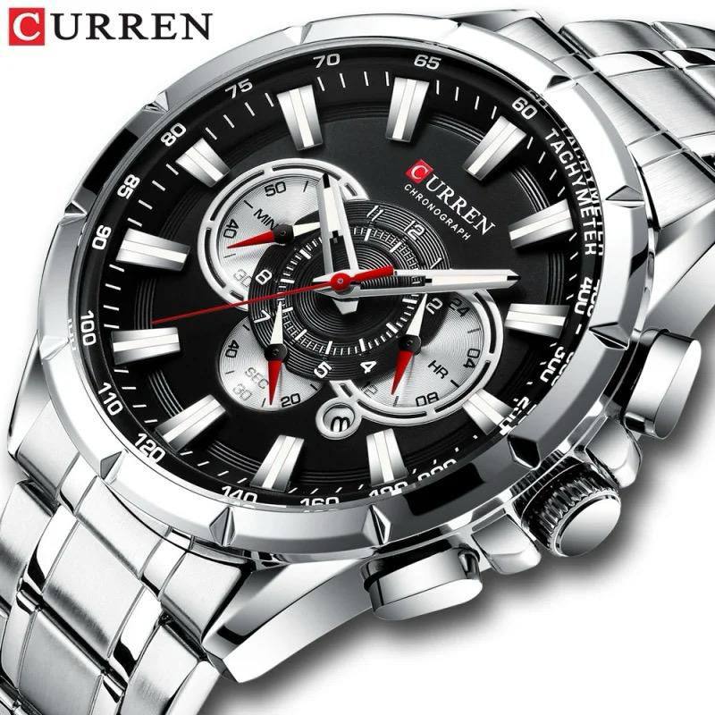 GENTS CURREN 8395 CHRONOGRAPH DATE DISPLAY WATER RESISTANT STAINLESS STEEL LUMINOUS DIAL BLACK GREEN BLUE BLACK GOLD CURREN BRANDED BOX