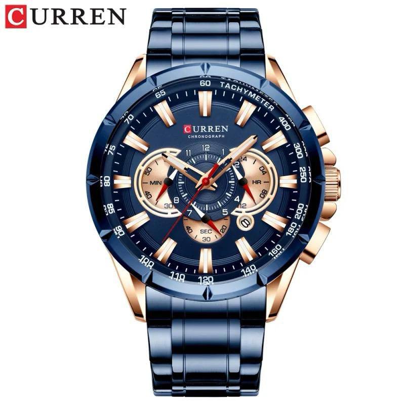 GENTS CURREN 8395 CHRONOGRAPH DATE DISPLAY WATER RESISTANT STAINLESS STEEL LUMINOUS DIAL BLACK GREEN BLUE BLACK GOLD CURREN BRANDED BOX