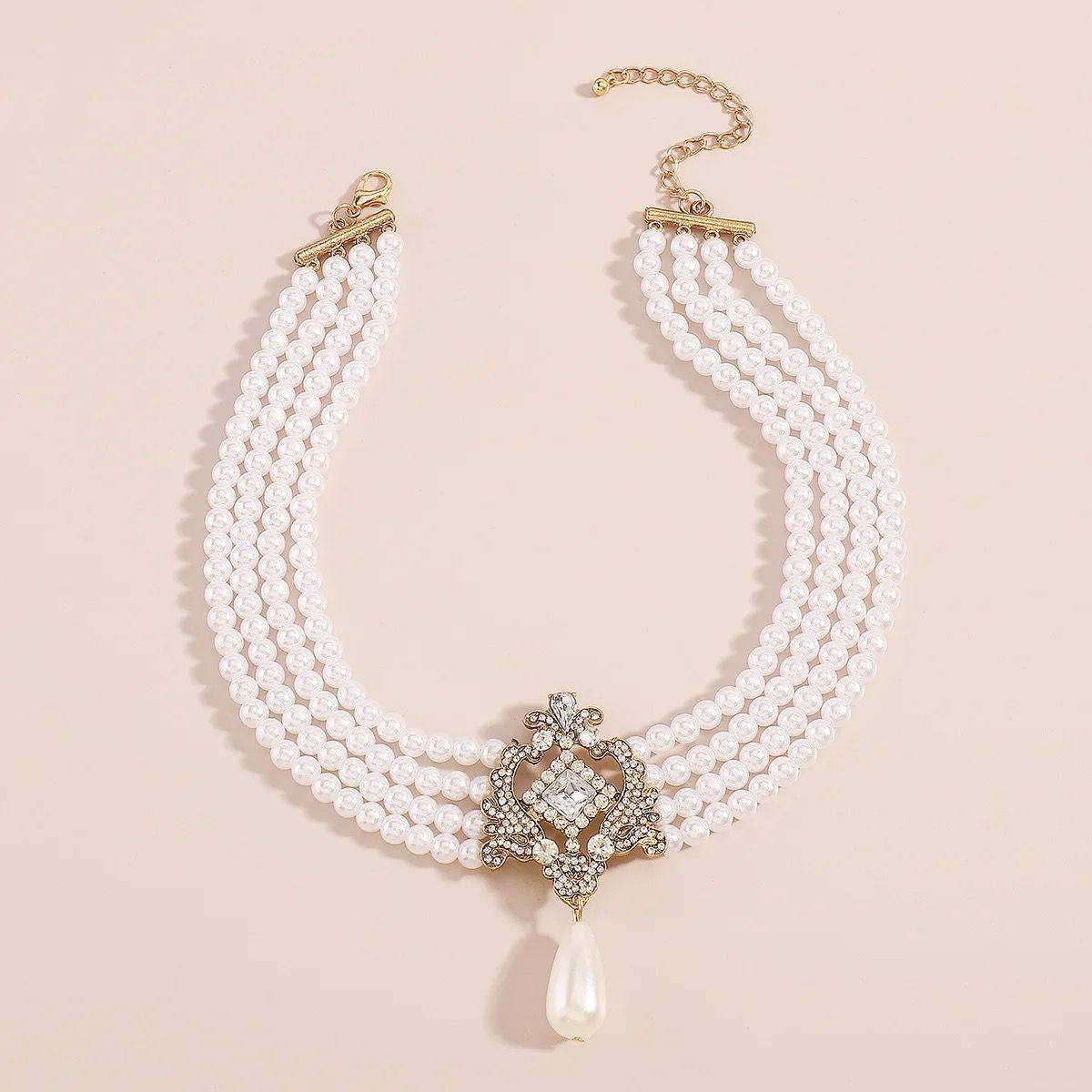 BOHEMIAN STYLE PEARL NECKLACE ⃣SIMULATED PEARLS