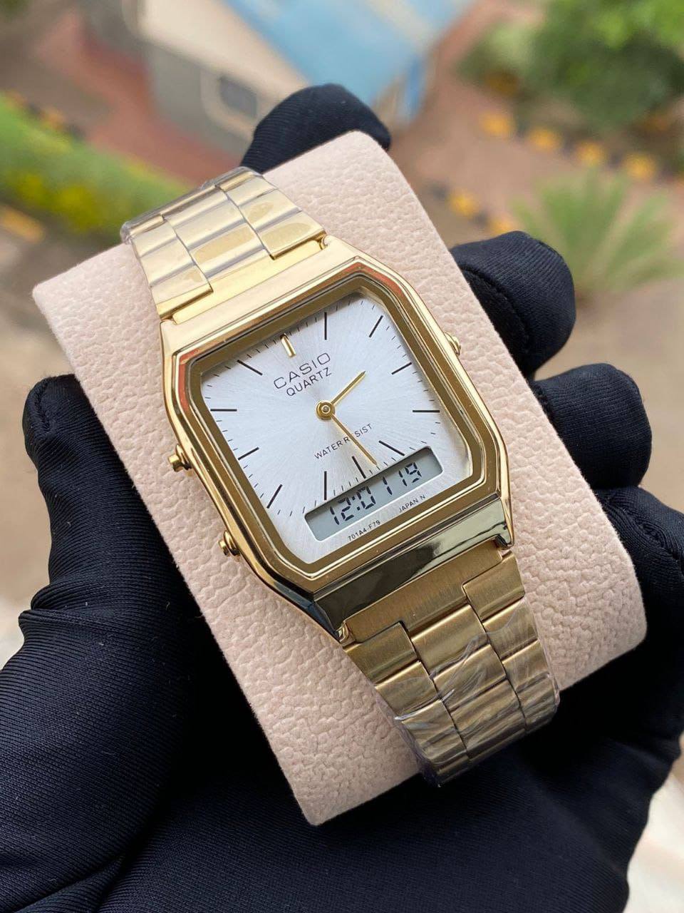 CASIO DUAL TIME UNISEX WATER RESISTANT BATTERY POWERED STAINLESS STEEL ENQUIRIES