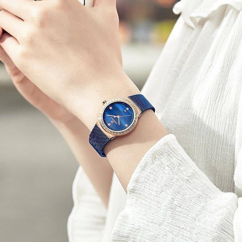 NAVIFORCE LADIES #NF 5005 DATE DISPLAY WATER RESISTANT ADJUSTABLE MESH STRAP SILVER BLUE ROSE GOLD ENQUIRIES