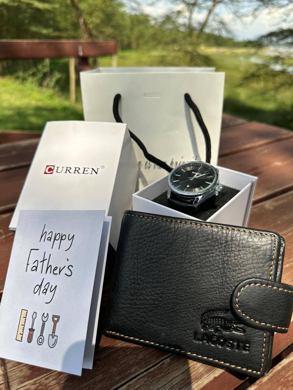 FATHERS DAY GIFT PACKAGE CURREN WATCH X BOX LEATHER WALLET BAG ENQUIRIES