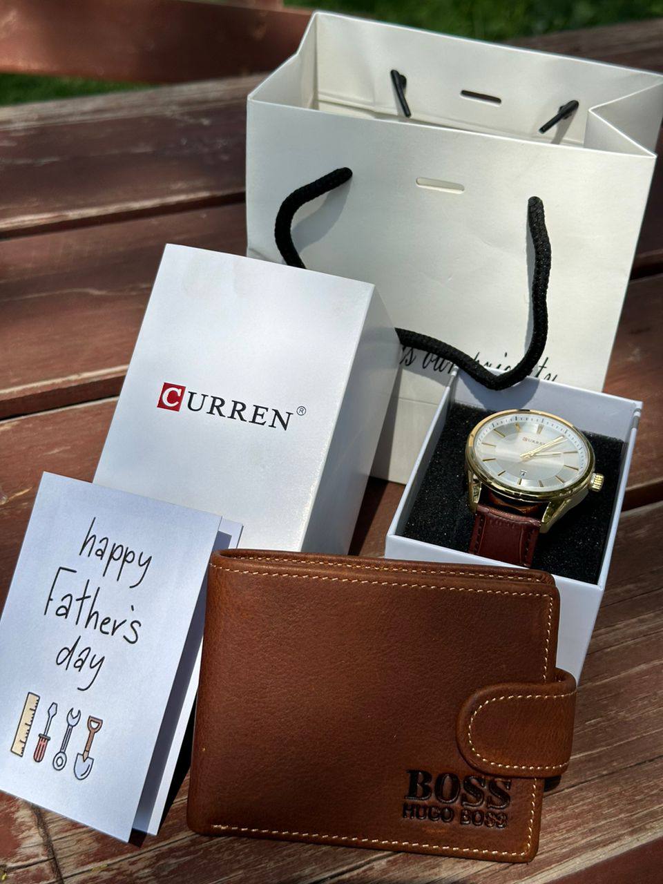 FATHERS DAY GIFT PACKAGE CURREN WATCH X BOX LEATHER WALLET BAG ENQUIRIES