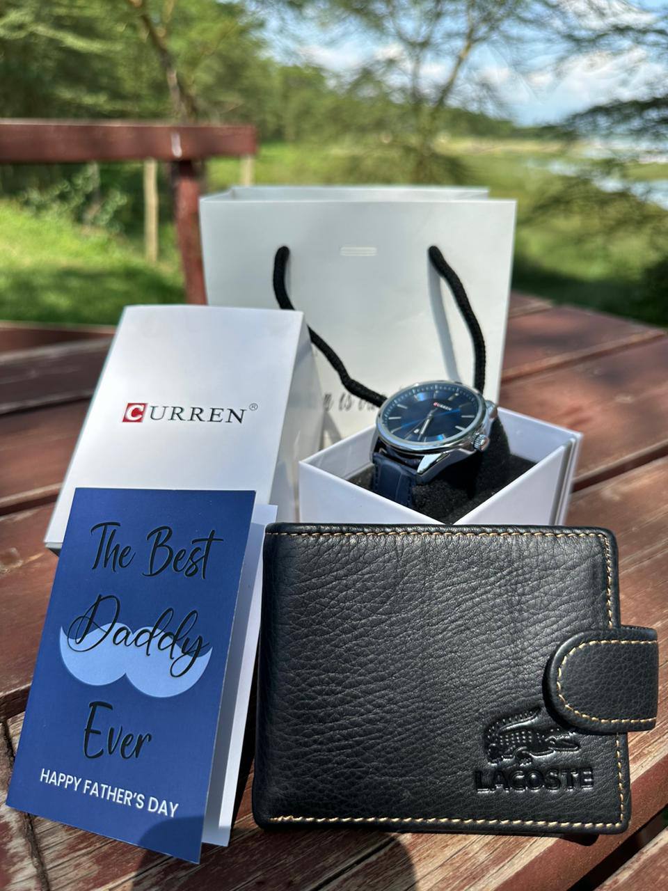 FATHERS DAY GIFT PACKAGE CURREN WATCH X BOX LEATHER WALLET BAG ENQUIRIES
