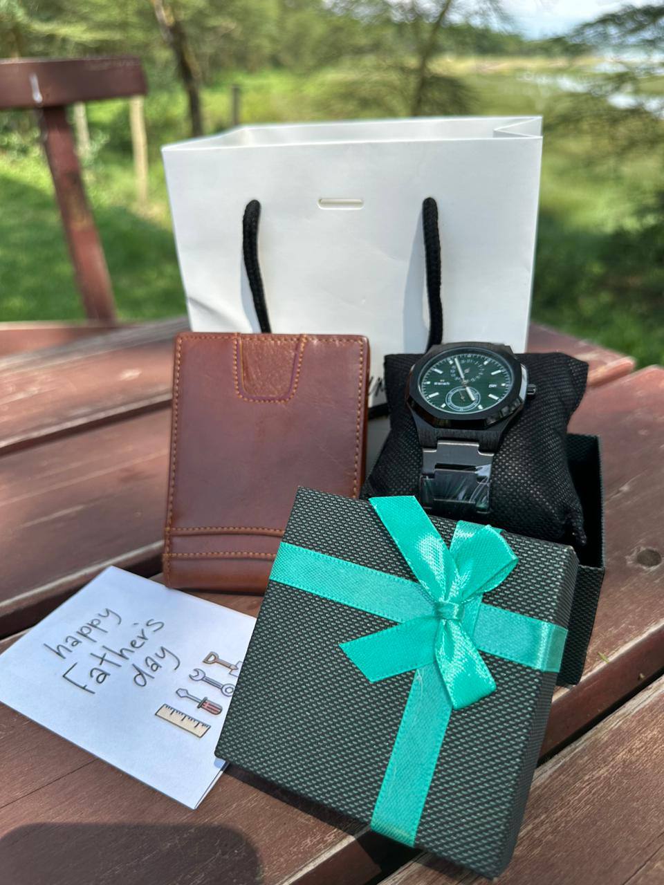 FATHERS DAY GIFT PACKAGE SWISH WATCH MONEY CLIP WALLET BOX,BAG &CARD ENQUIRIES