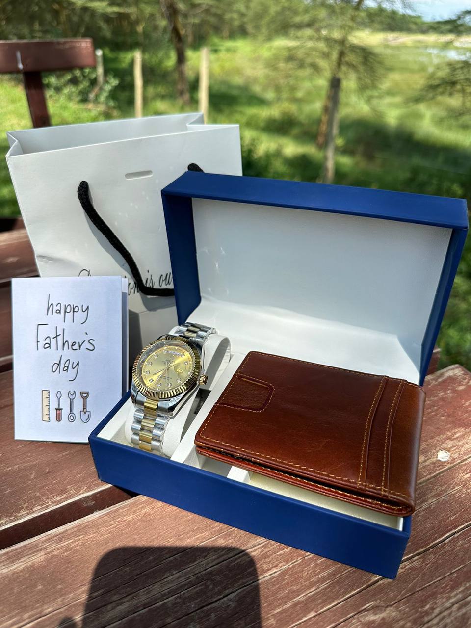 FATHERS DAY GIFT PACKAGE ROLEX WATCH MONEY CLIP WALLET BOX,BAG &CARD ENQUIRIES