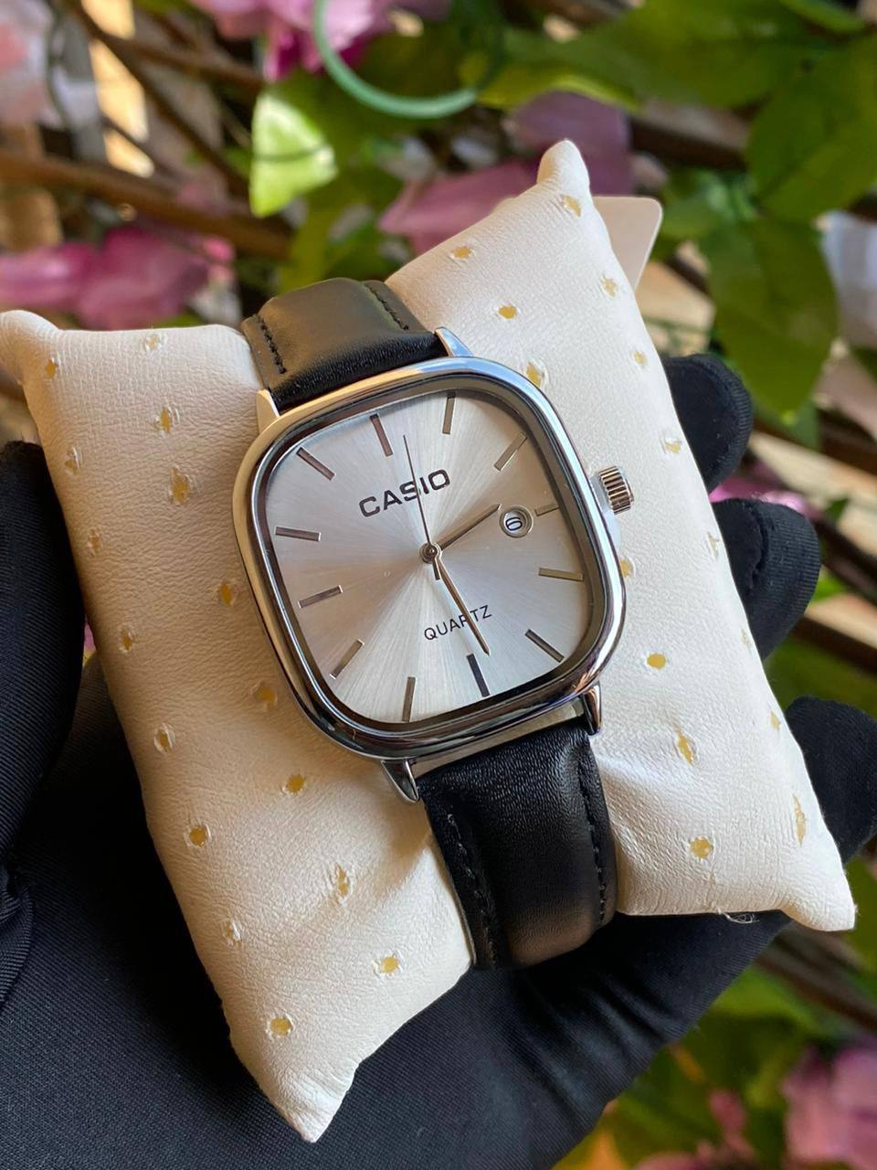 CASIO SQUARE LEATHER UNISEX DATE DISPLAY WATER RESISTANT BATTERY POWERED CASIO BRANDED BOX